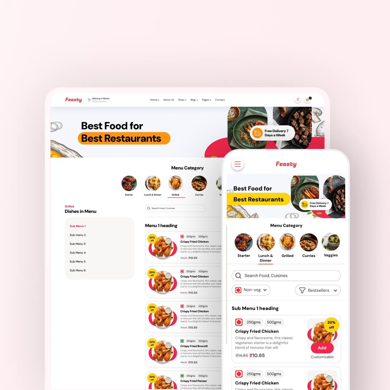 <h5>Swiggy style<br>
<h2>Food ordering, your way