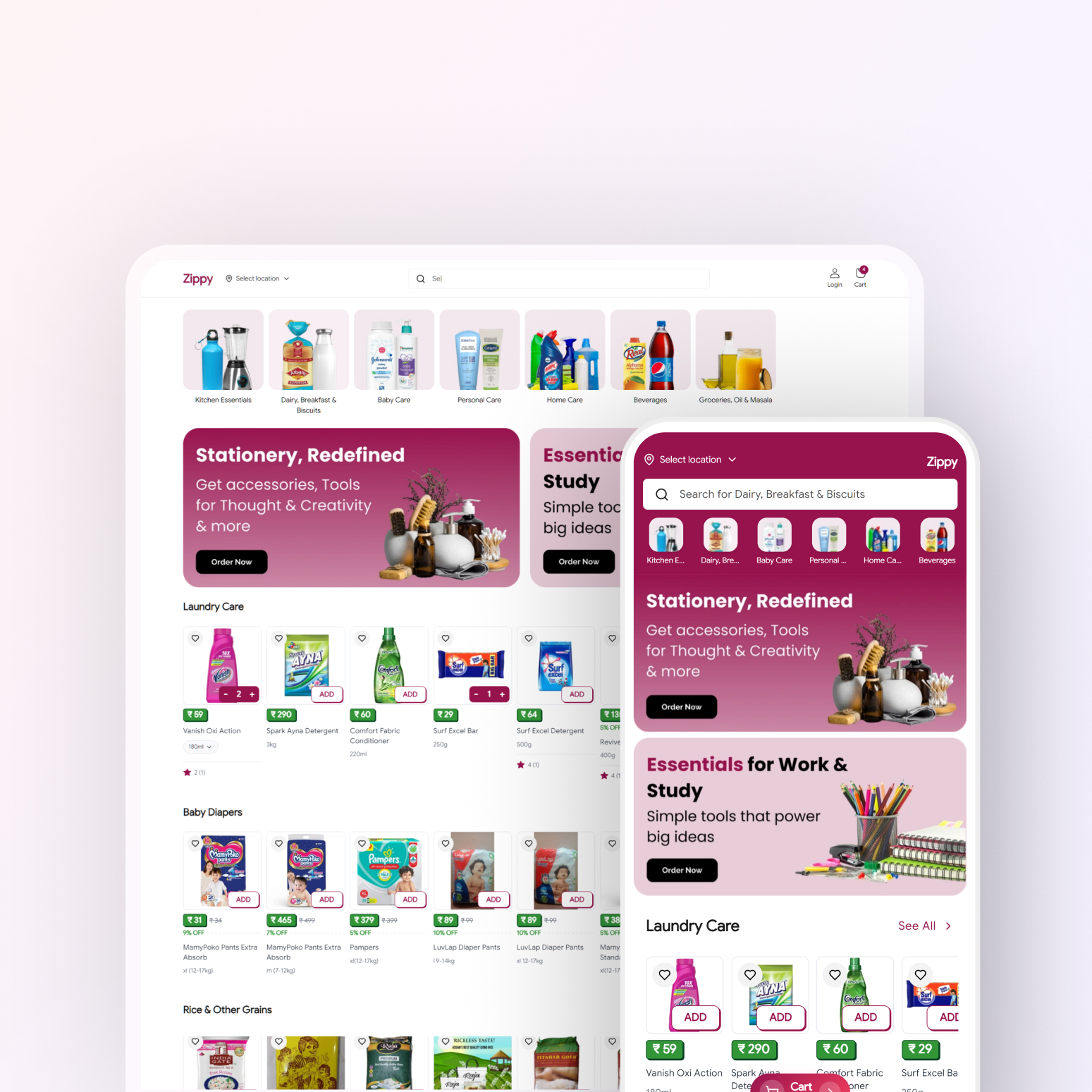 <h5>Zepto/Blinkit style<br><h2>Kirana goes quick-commerce